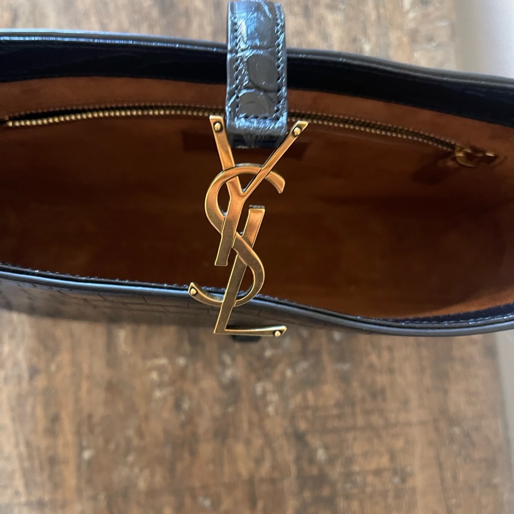 Saint Laurent Croc Print Shoulder Bag - Picture 10 of 15